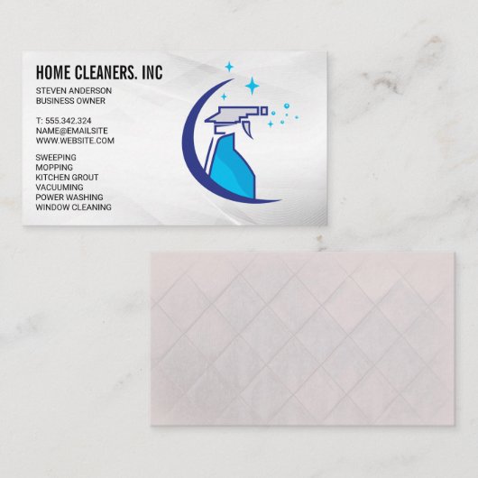 Schoonmaakdiensten | schoonmaakdienst | spuitfles visitekaartje (Voorkant / Achterkant)