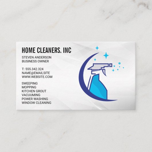 Schoonmaakdiensten | schoonmaakdienst | spuitfles visitekaartje (Voorkant)