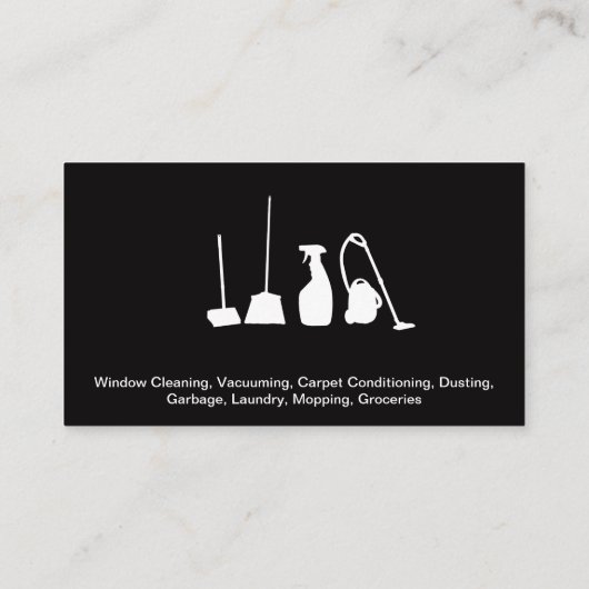 Schoonmaakdiensten | Schoonmaakmiddelen en -dienst Visitekaartje (Achterkant)