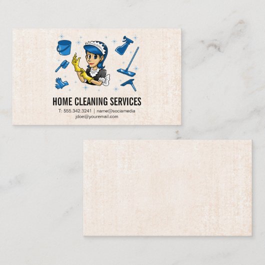 Schoonmaakdiensten | Schoonmaakmiddelen en schoonm Visitekaartje (Voorkant / Achterkant)