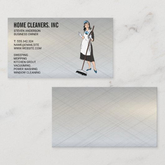 Schoonmaakdiensten | Schoonmaakservice | Huishouds Visitekaartje (Voorkant / Achterkant)