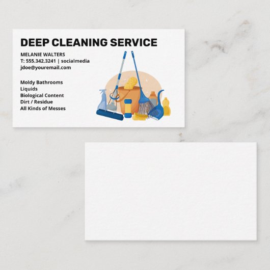 Schoonmaakdiensten | Schoonmaakster spuit | Schoon Visitekaartje (Voorkant / Achterkant)