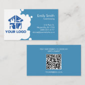 Schoonmaakdiensten Schuim Custom Logo QR-code Zak Visitekaartje (Voorkant / Achterkant)