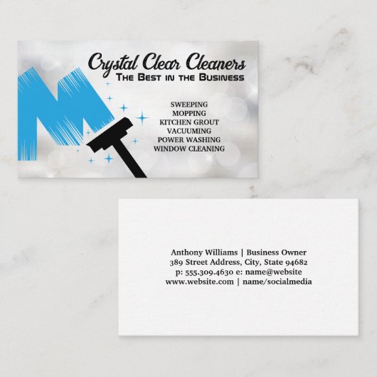 Schoonmaakdiensten | schuiver visitekaartje (Voorkant / Achterkant)