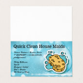 Schoonmaakdiensten | Spons Zeep Illustratie Visitekaartje (Buitenkant ongevouwen)