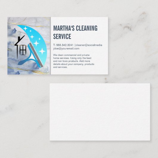 Schoonmaakdiensten | Squeegee Home Logo Visitekaartje (Voorkant / Achterkant)