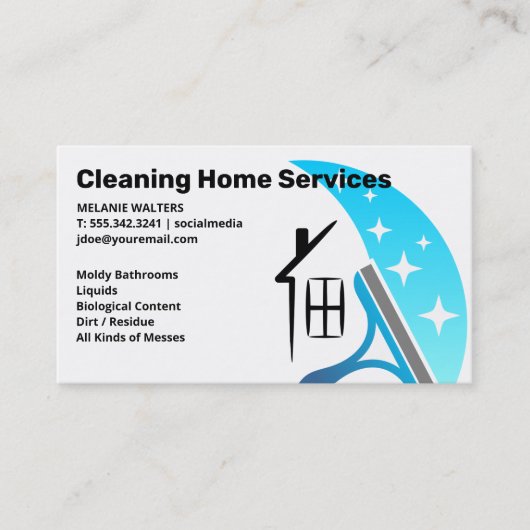 Schoonmaakdiensten | Squeegee Home Logo Visitekaartje (Voorkant)