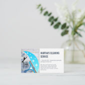 Schoonmaakdiensten | Squeegee House Logo Visitekaartje (Staand voorkant)