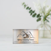 Schoonmaakdiensten | Thuis | Metalen Achtergrond Visitekaartje (Staand voorkant)