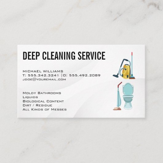 Schoonmaakdiensten | Vacuüm slaapkamer en toilet Visitekaartje (Voorkant)