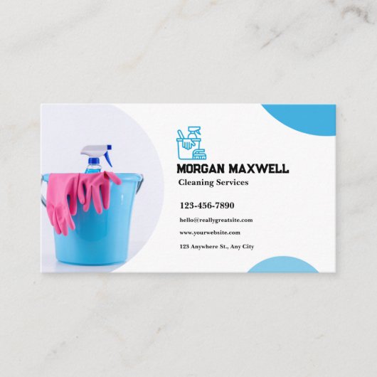 Schoonmaakdiensten Visitekaartje met QR-code (Voorkant)