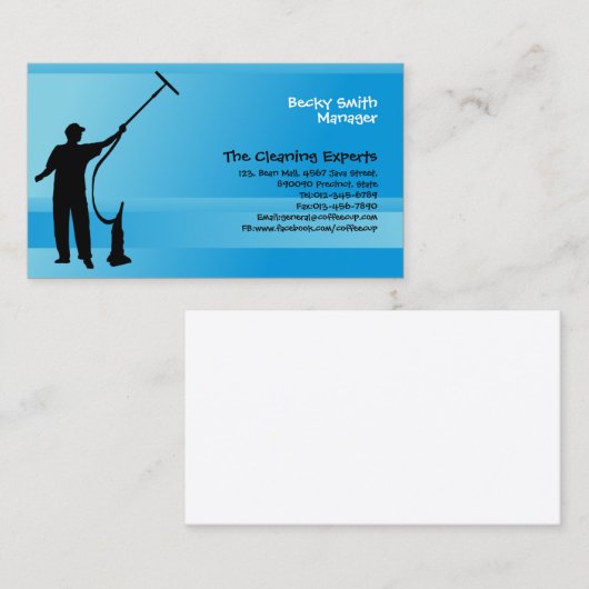 Schoonmaakdiensten Visitekaartje Window Cleaner (Voorkant / Achterkant)