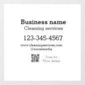 Schoonmaakdiensten voeg nummer website e-mailadres raamsticker (Vel)