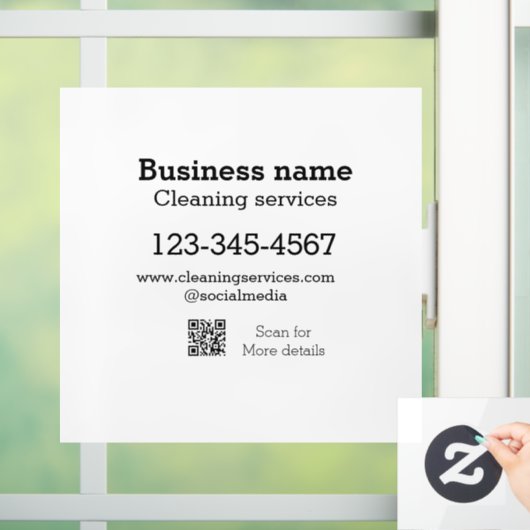 Schoonmaakdiensten voeg nummer website e-mailadres raamsticker (Huis)
