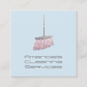 Schoonmaakdiensten voor classy - Deeg Roos Roze Vierkante Visitekaartje