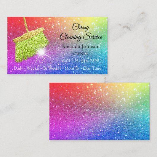 Schoonmaakdiensten voor classy Rainbow Spark Glitt Visitekaartje