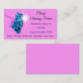 Schoonmaakdiensten voor classy Roze Fuchsia Glitte Visitekaartje (Voorkant / Achterkant)