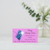 Schoonmaakdiensten voor classy Roze Fuchsia Glitte Visitekaartje (Staand voorkant)