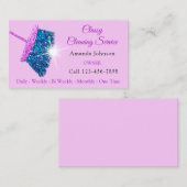 Schoonmaakdiensten voor classy Roze Ocean Glitter  Visitekaartje (Voorkant / Achterkant)
