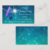 Schoonmaakdiensten voor classy Roze Paars Glitter  Visitekaartje (Voorkant / Achterkant)