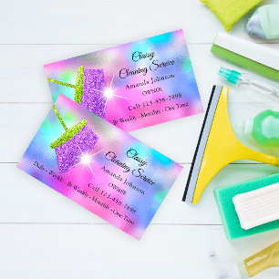 Schoonmaakdiensten voor classy Roze Paarse glitter Visitekaartje