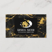 Schoonmaakdiensten voor huishouding van zwart goud visitekaartje (Achterkant)