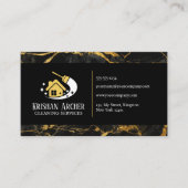 Schoonmaakdiensten voor huishouding van zwart goud visitekaartje (Voorkant)