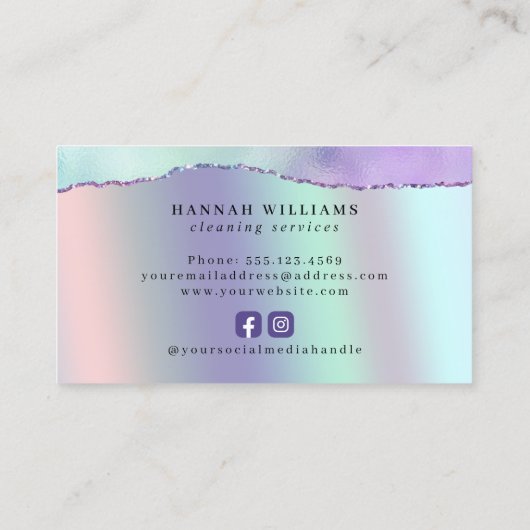 Schoonmaakdiensten voor huishoudtoestellen Hologra Visitekaartje (Achterkant)