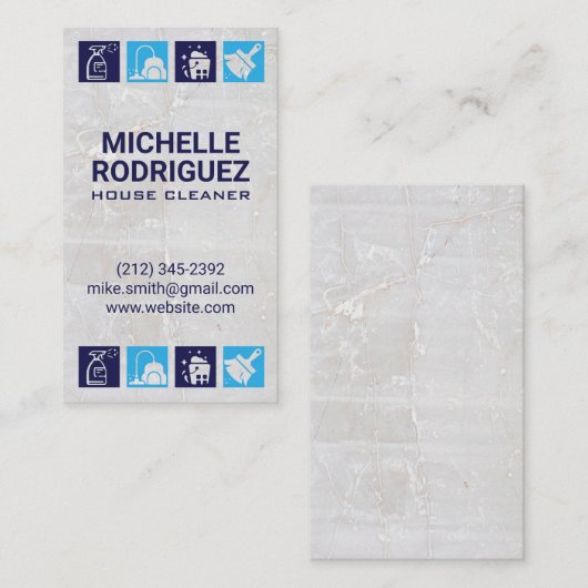 Schoonmaakdiensten voor huizen | Sanitair Visitekaartje (Voorkant / Achterkant)