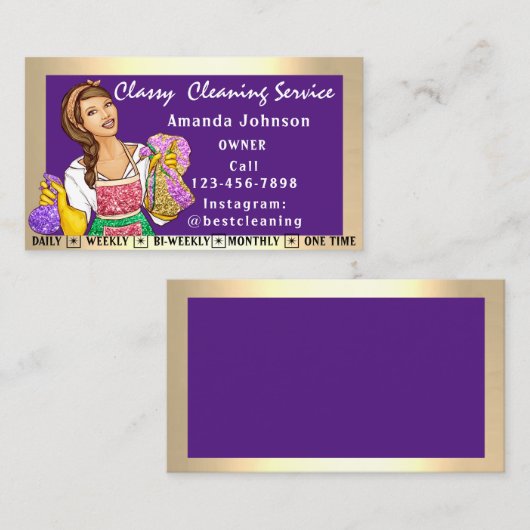 Schoonmaakdiensten voor Kantoor in het Classy Hous Visitekaartje (Voorkant / Achterkant)