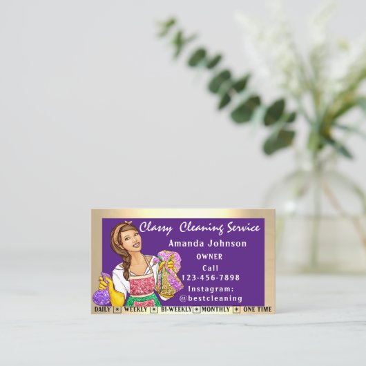 Schoonmaakdiensten voor Kantoor in het Classy Hous Visitekaartje (Staand voorkant)