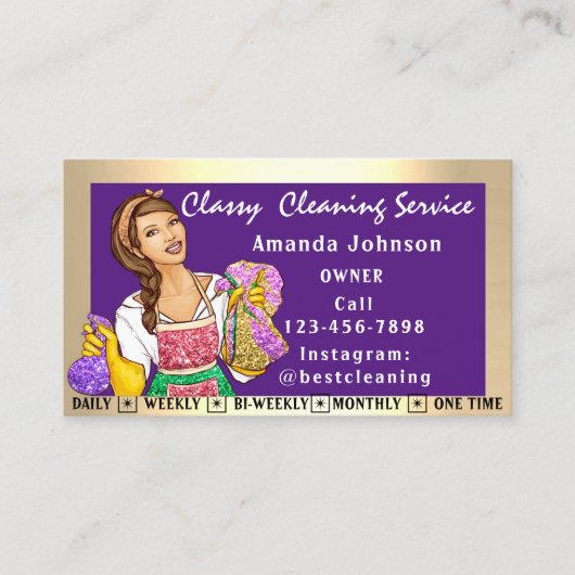 Schoonmaakdiensten voor Kantoor in het Classy Hous Visitekaartje (Voorkant)