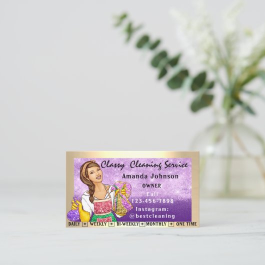 Schoonmaakdiensten voor Kantoor in het Classy Hous Visitekaartje (Staand voorkant)