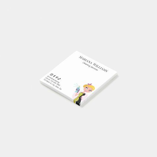 Schoonmaakdiensten voor sociale media Small Busine Post-it® Notes (Schuin)