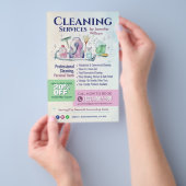 Schoonmaakdiensten - Watercolor illustratie Flyer (Hand)
