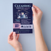 Schoonmaakdiensten - Waterverf illustratie Flyer (Hand)