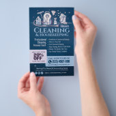 Schoonmaakdiensten - Waterverf illustratie Flyer (Hand)