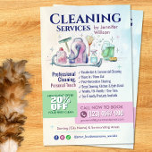 Schoonmaakdiensten - Waterverf illustratie Flyer