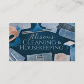 Schoonmaakdiensten - Waterverf stijl ontwerp Busin Visitekaartje (Voorkant)