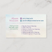 Schoonmaakdiensten - Waterverf stijl ontwerp Busin Visitekaartje (Achterkant)