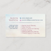 Schoonmaakdiensten - Waterverf stijl ontwerp Busin Visitekaartje (Achterkant)