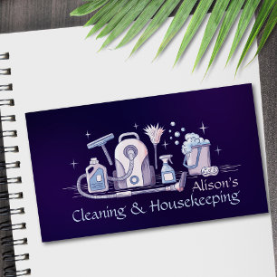 Schoonmaakdiensten - Waterverf stijl ontwerp Busin Visitekaartje