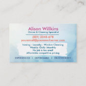 Schoonmaakdiensten - Waterverf stijl ontwerp Visitekaartje (Achterkant)