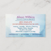 Schoonmaakdiensten - Waterverf stijl ontwerp Visitekaartje (Achterkant)