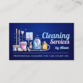 Schoonmaakdiensten - Waterverf stijl ontwerp Visitekaartje (Voorkant)