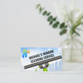 Schoonmaakdiensten | Window Clean Squeegee Visitekaartje (Staand voorkant)