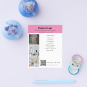 Schoonmaakdiensten Zakelijke promotionele QR-code Flyer (Enkel)