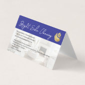 Schoonmaakdoekje Huislogo | Opgeruimde woonkamer Visitekaartje (Voorkant)