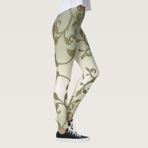 Schoonmaakeffect met schopende olijfbladeren leggings