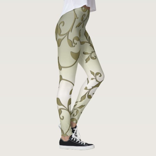 Schoonmaakeffect met schopende olijfbladeren leggings (Rechts)